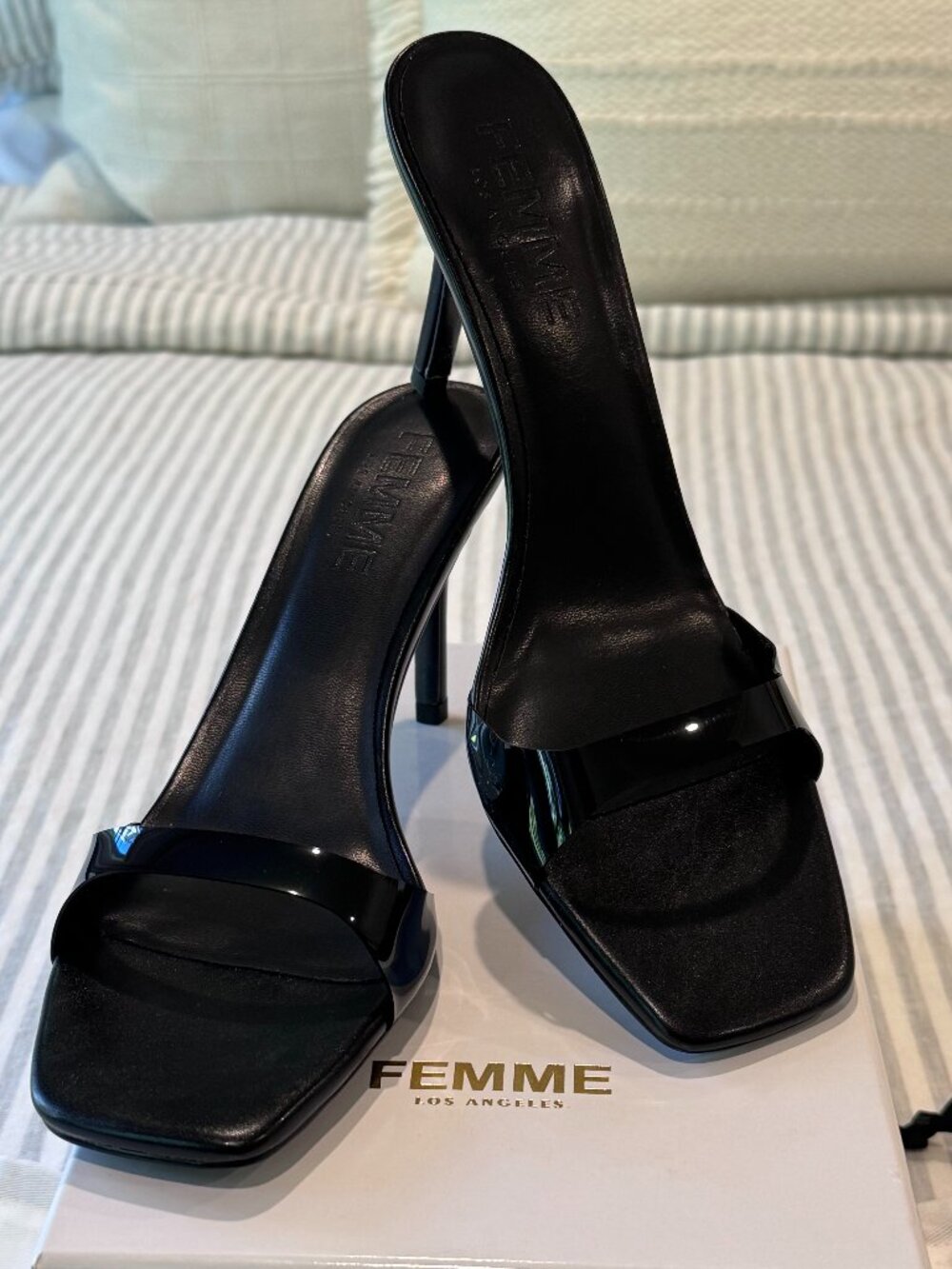 Femme LA - The Rue Slide Sandal - NEW size 10US / 40EU, BLACK